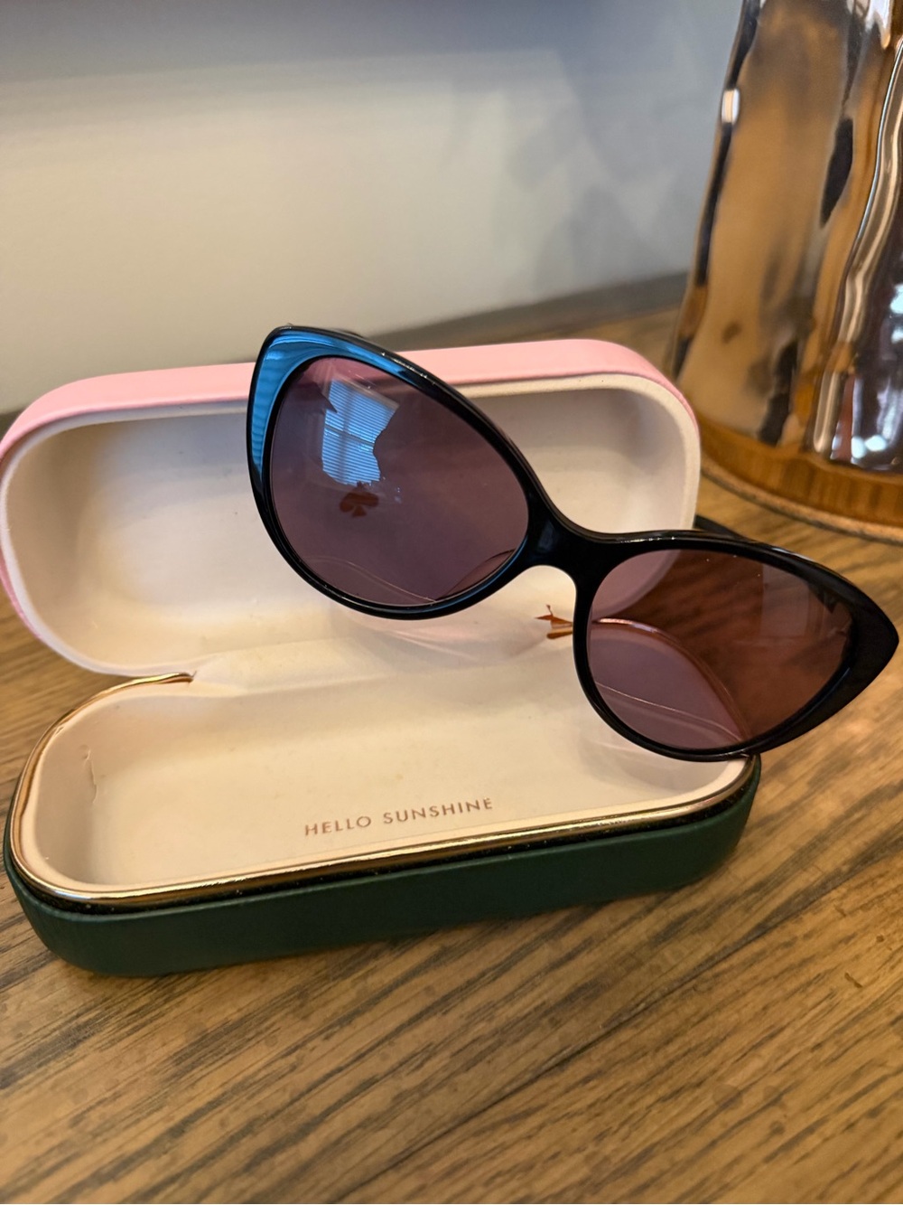 Kate Spade Black Cat-Eye Sunglasses with dark Tinted Lenses